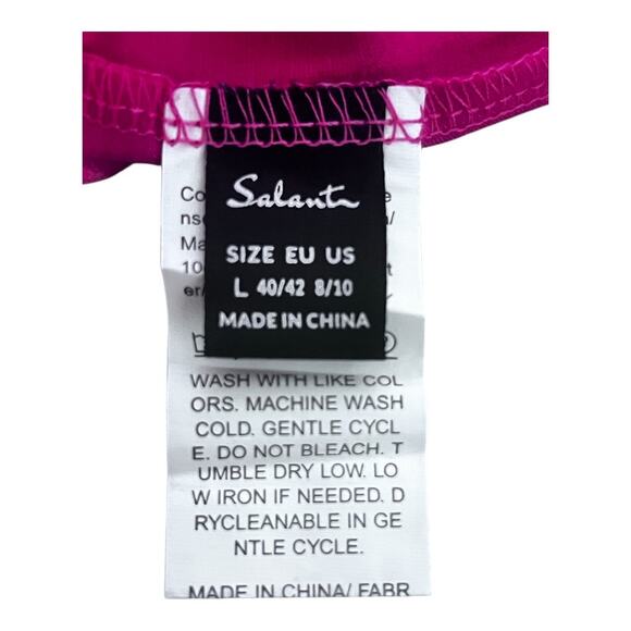 Salanta Wrap Side-Tie Scoop Neck Midi Asymmetrical Tank Dress Size L - Picture 4 of 5